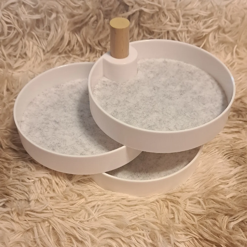 Elegant White Rotating Bathroom Organizer